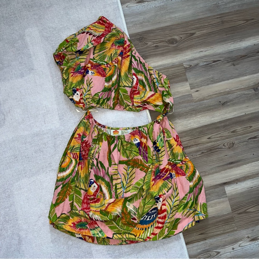 Farm rio Macaw Leaves Mini Dress - Picture 4 of 16
